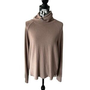 Varley Sweatshirt Cowl Neck Brown Long Sleeve comfy soft small